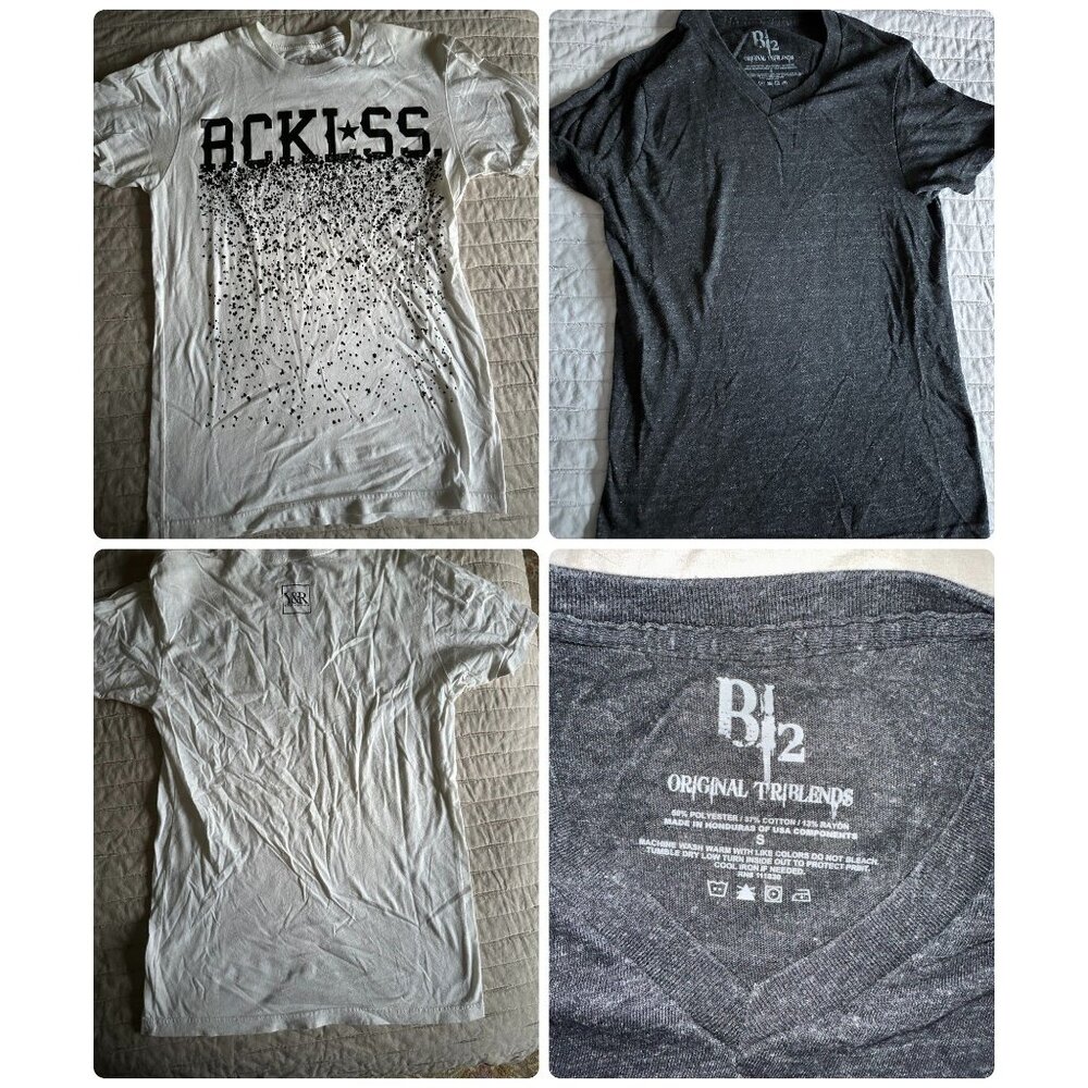 2 men's tshirts Y&R and Original Triblends SMALL